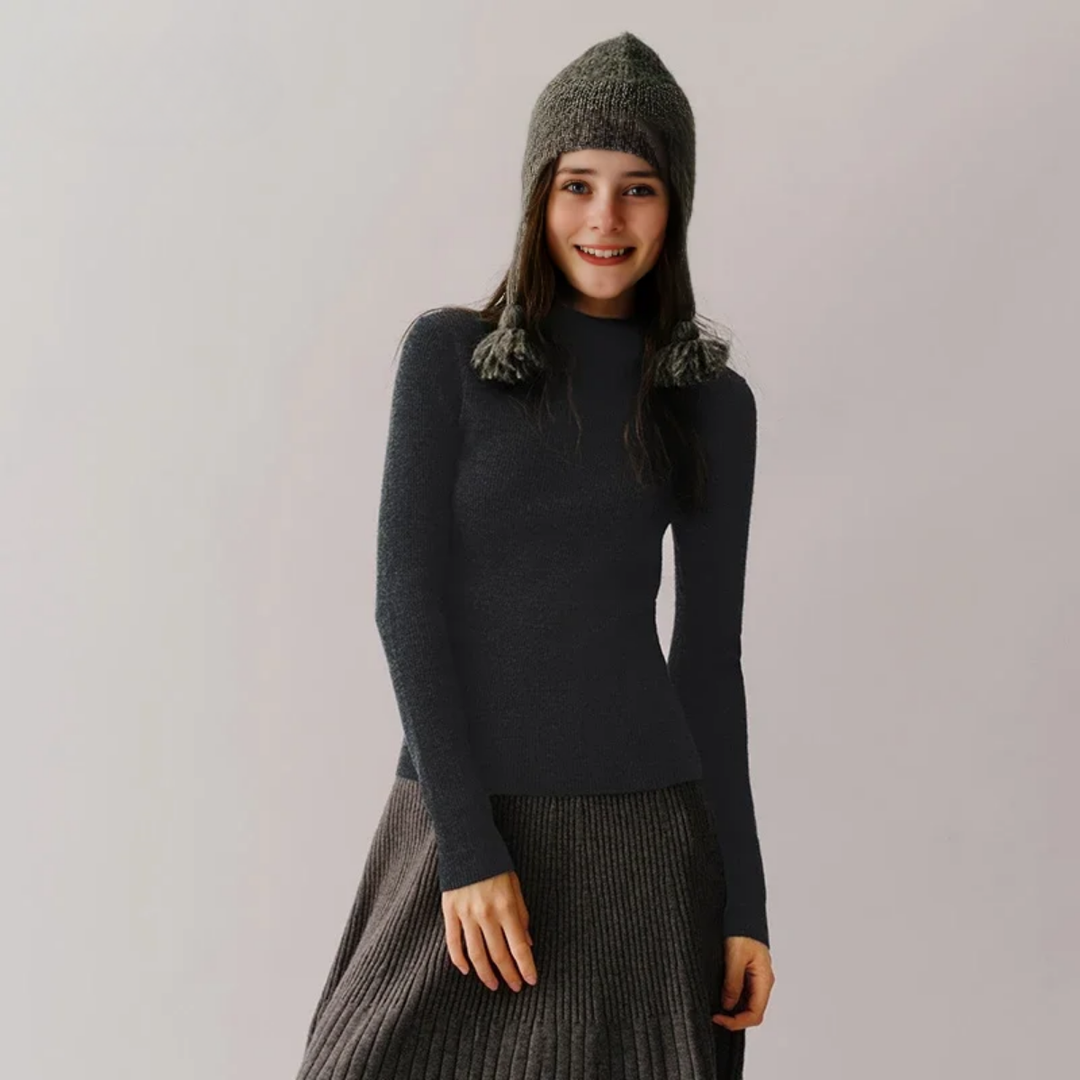 Harriet | Ribbed High Neck Slim Fit Womens Jumpers