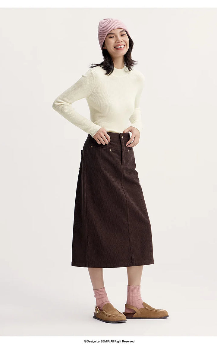 Harriet | Ribbed High Neck Slim Fit Womens Jumpers