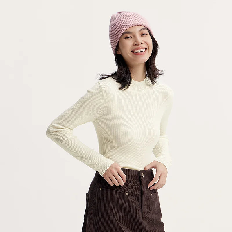 Harriet | Ribbed High Neck Slim Fit Womens Jumpers