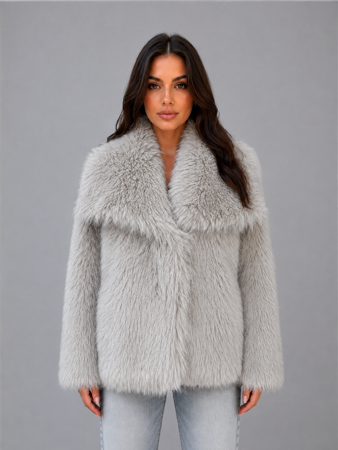 Harriet | Sophisticated Shawl Collar Faux Fur Coat