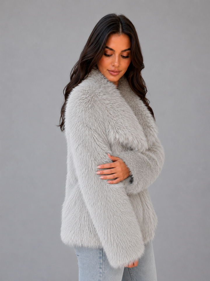 Harriet | Sophisticated Shawl Collar Faux Fur Coat