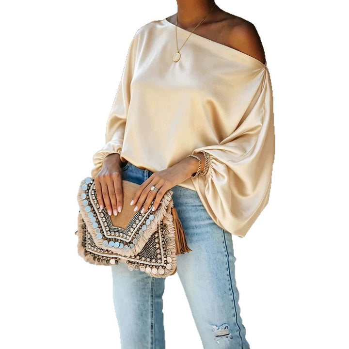 Harriet | Stylish Satin Off-Shoulder Party Top with Batwing Sleeves