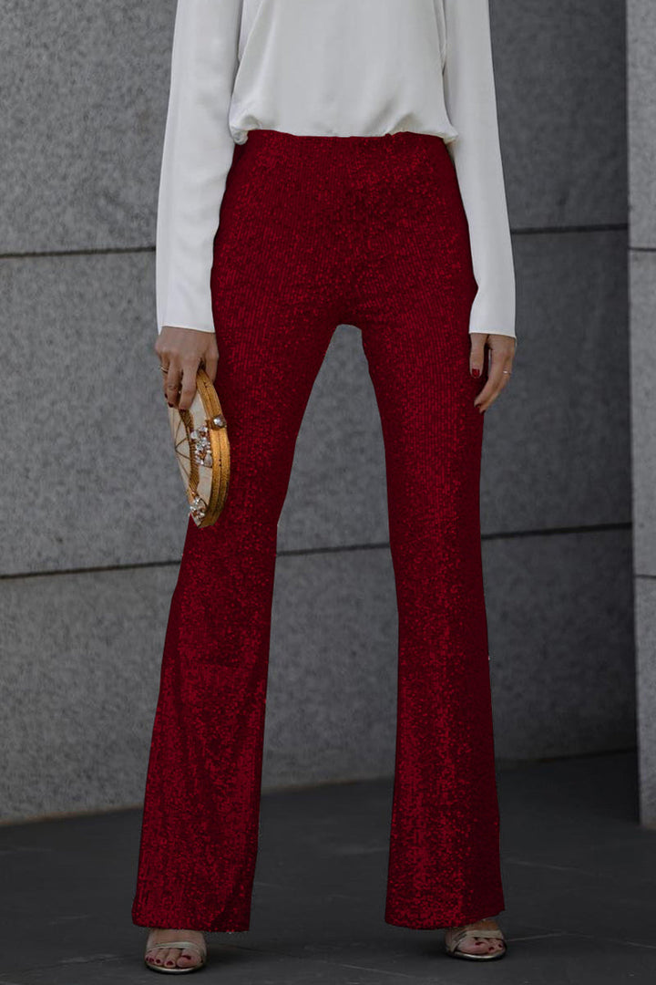 Harriet | Timeless Sequin Trousers with Flared Bell Bottom Hem
