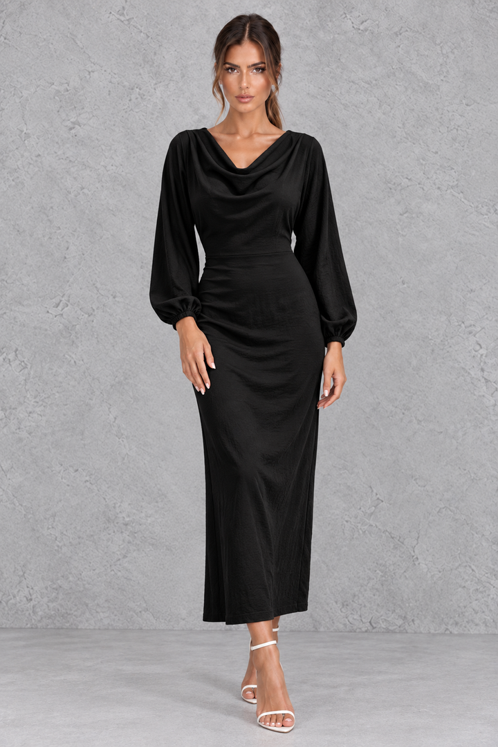 Hazel | Timeless Cowl Neck Jumper Dress