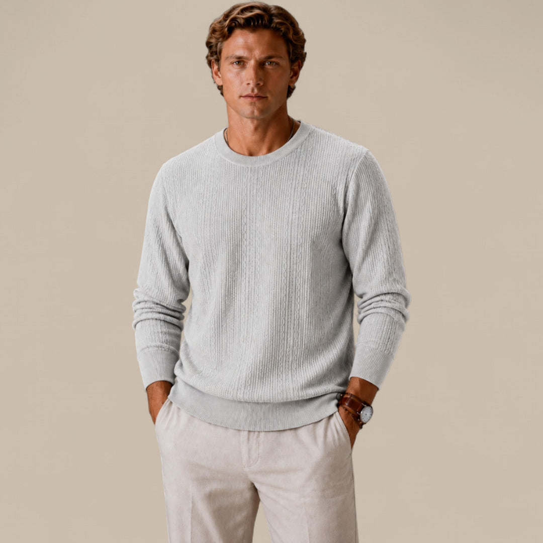 Henry | Graceful Cable Knit Crew Neck Mens Jumpers