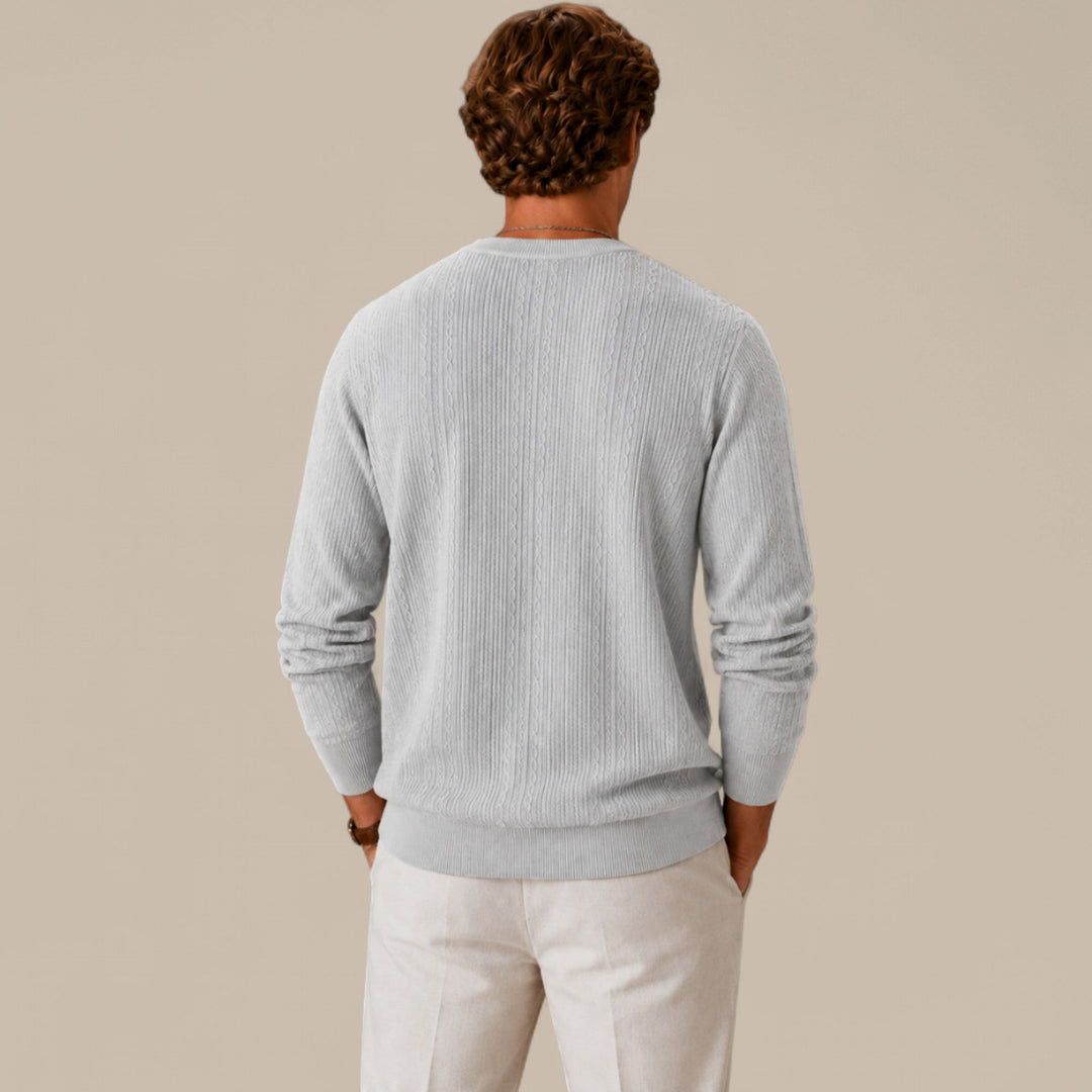Henry | Graceful Cable Knit Crew Neck Mens Jumpers