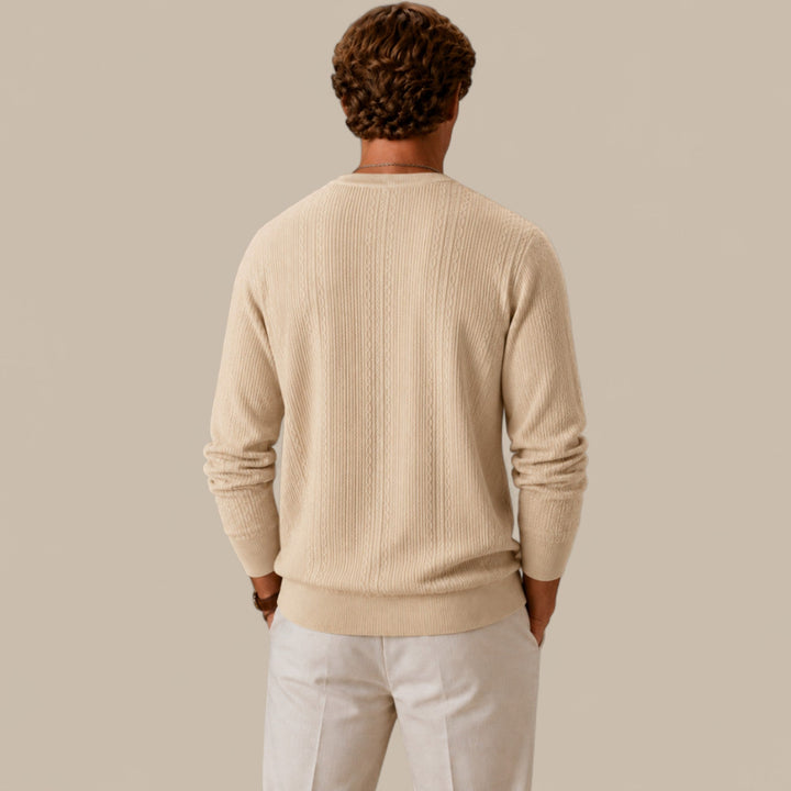 Henry | Graceful Cable Knit Crew Neck Mens Jumpers