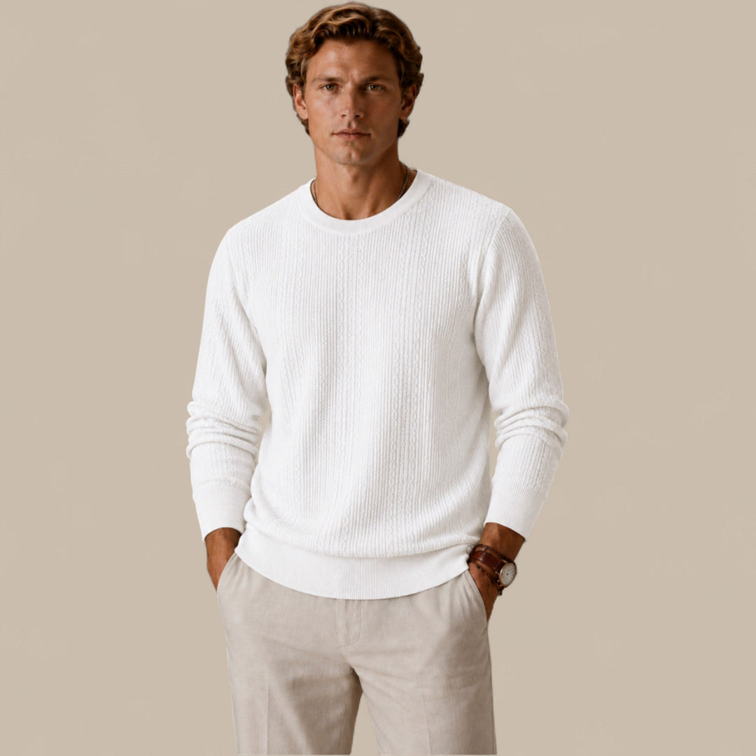 Henry | Graceful Cable Knit Crew Neck Mens Jumpers