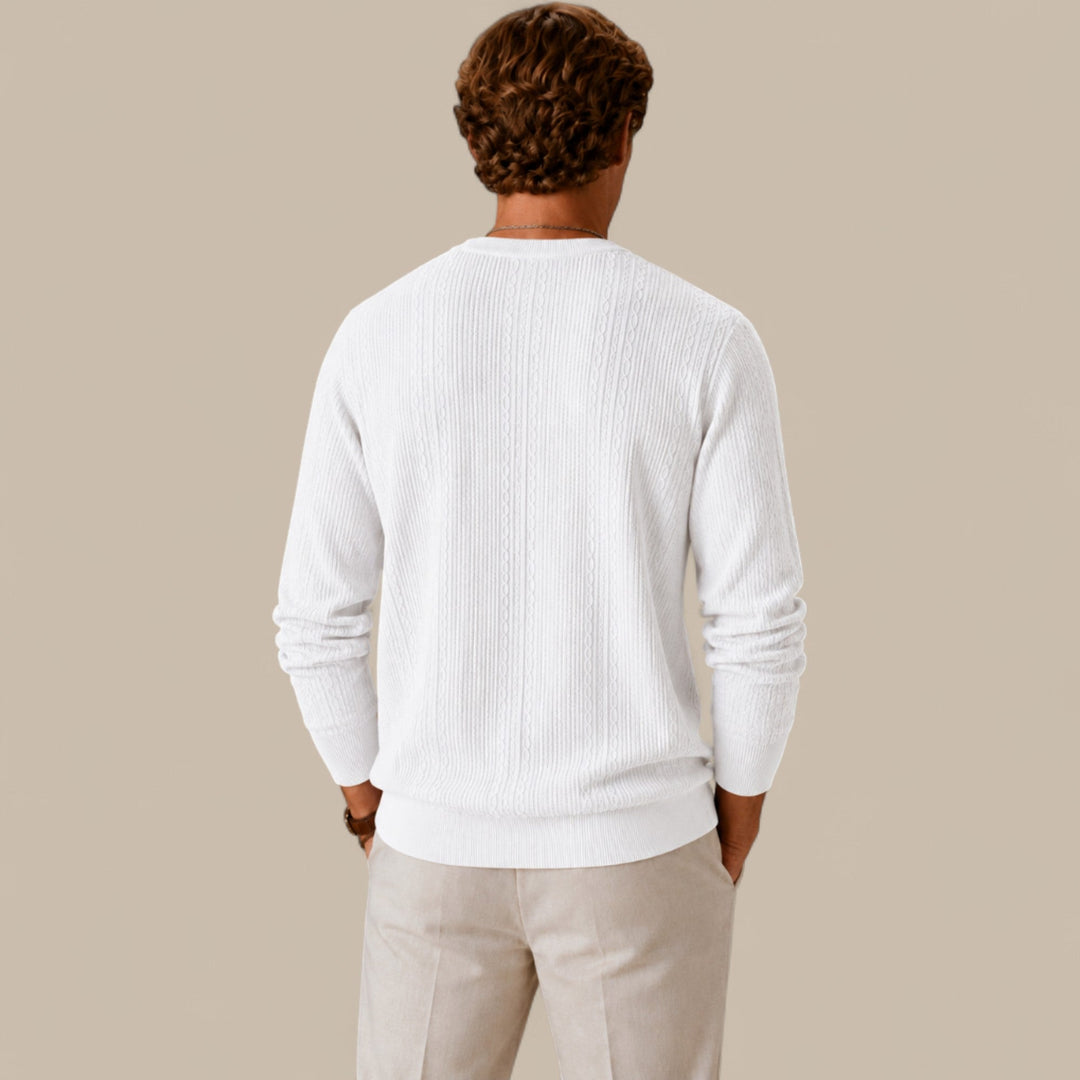 Henry | Graceful Cable Knit Crew Neck Mens Jumpers