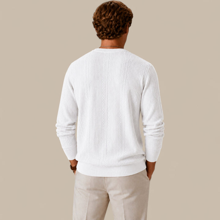 Henry | Graceful Cable Knit Crew Neck Mens Jumpers