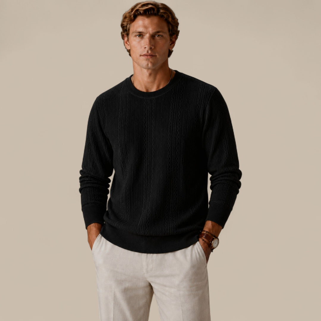 Henry | Graceful Cable Knit Crew Neck Mens Jumpers