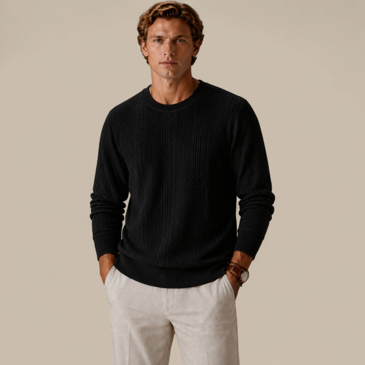 Henry | Graceful Cable Knit Crew Neck Mens Jumpers