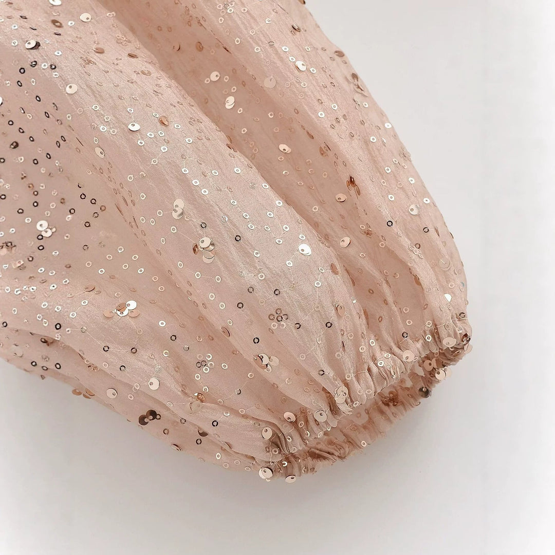 Imogen | Cosy Sparkly Sequin Trousers with Elasticated Cuffs
