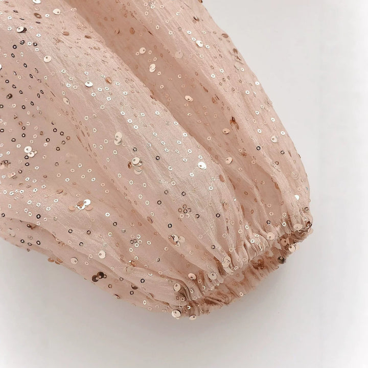 Imogen | Cosy Sparkly Sequin Trousers with Elasticated Cuffs