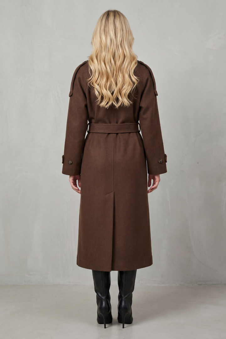 Imogen | Relaxed Oversized Double-Breasted Long Trench Coat