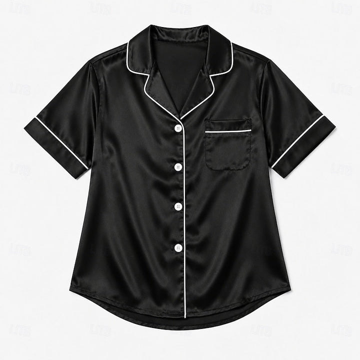 Imogen | Timeless Ladies Pyjamas Satin Button-Front Shorts Set