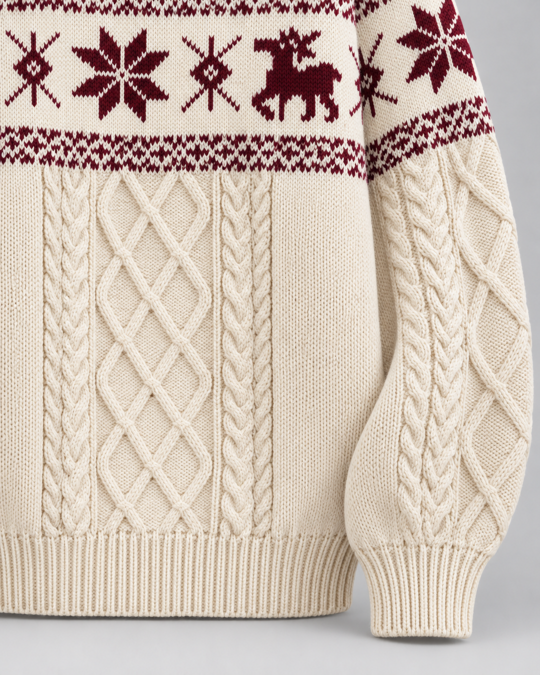 Iris | Cable Knit Reindeer Christmas Jumper for Women