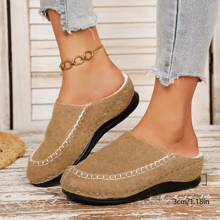 Iris | Classic Cosy Moccasin Mule Slippers