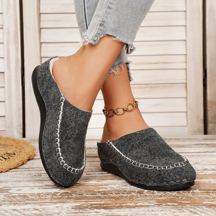 Iris | Classic Cosy Moccasin Mule Slippers