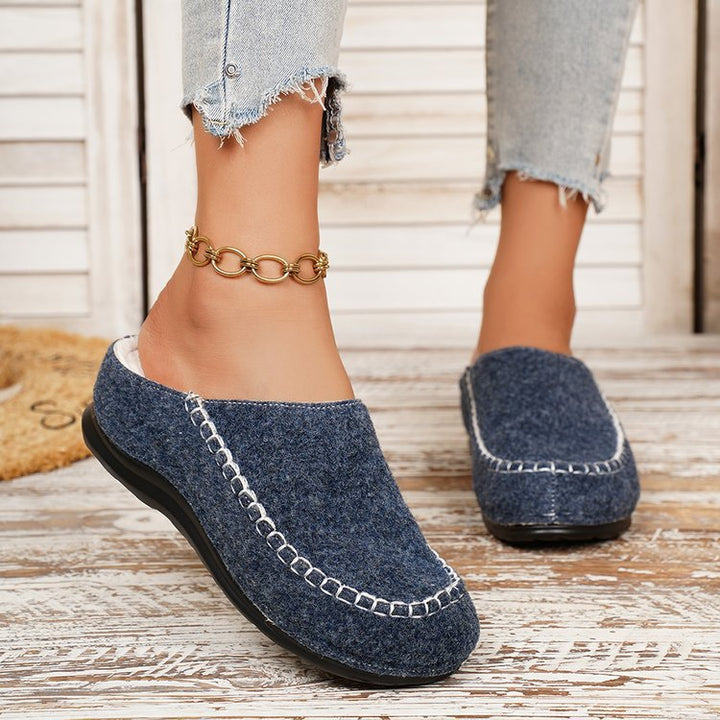 Iris | Classic Cosy Moccasin Mule Slippers