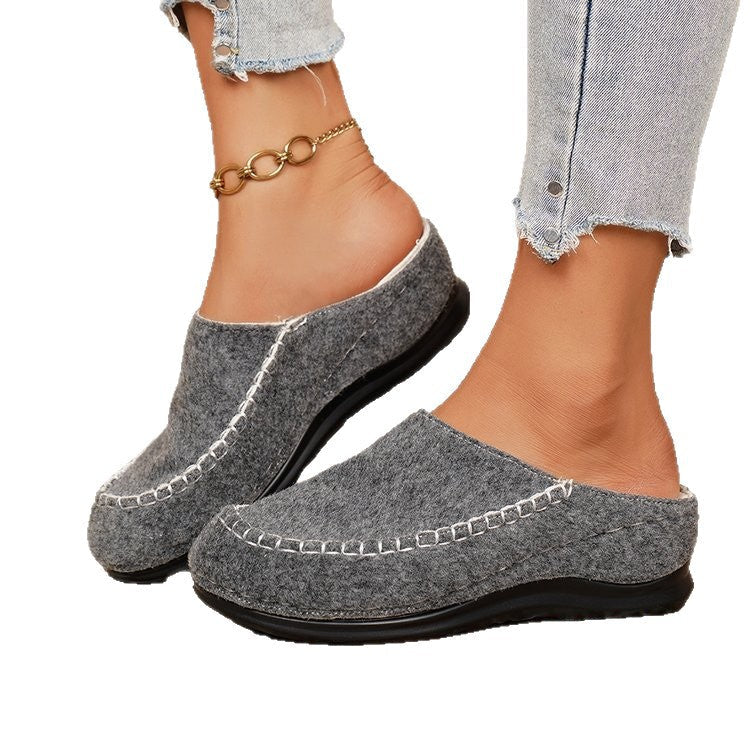 Iris | Classic Cosy Moccasin Mule Slippers