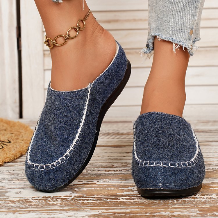 Iris | Classic Cosy Moccasin Mule Slippers