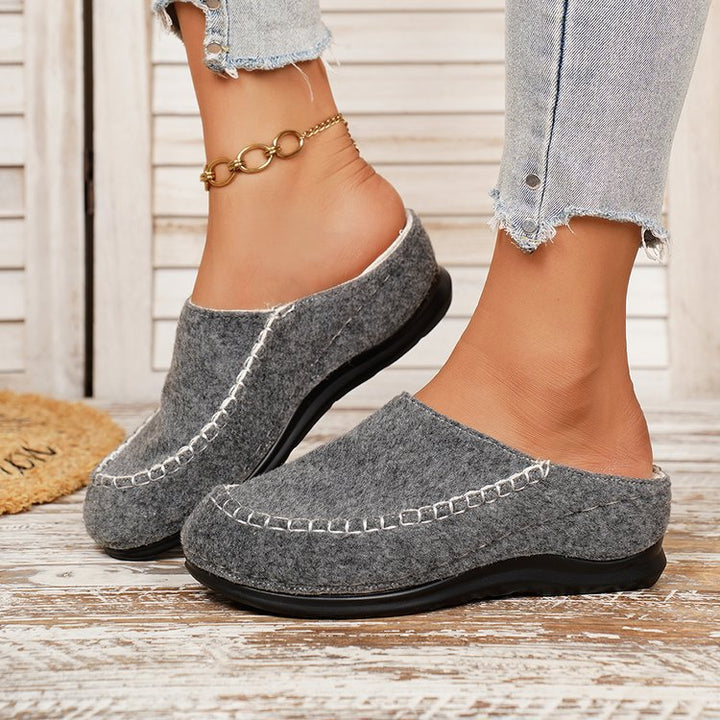 Iris | Classic Cosy Moccasin Mule Slippers