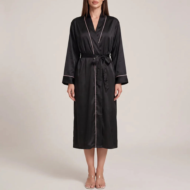 Iris | Classic Satin Kimono Ladies Dressing Gown