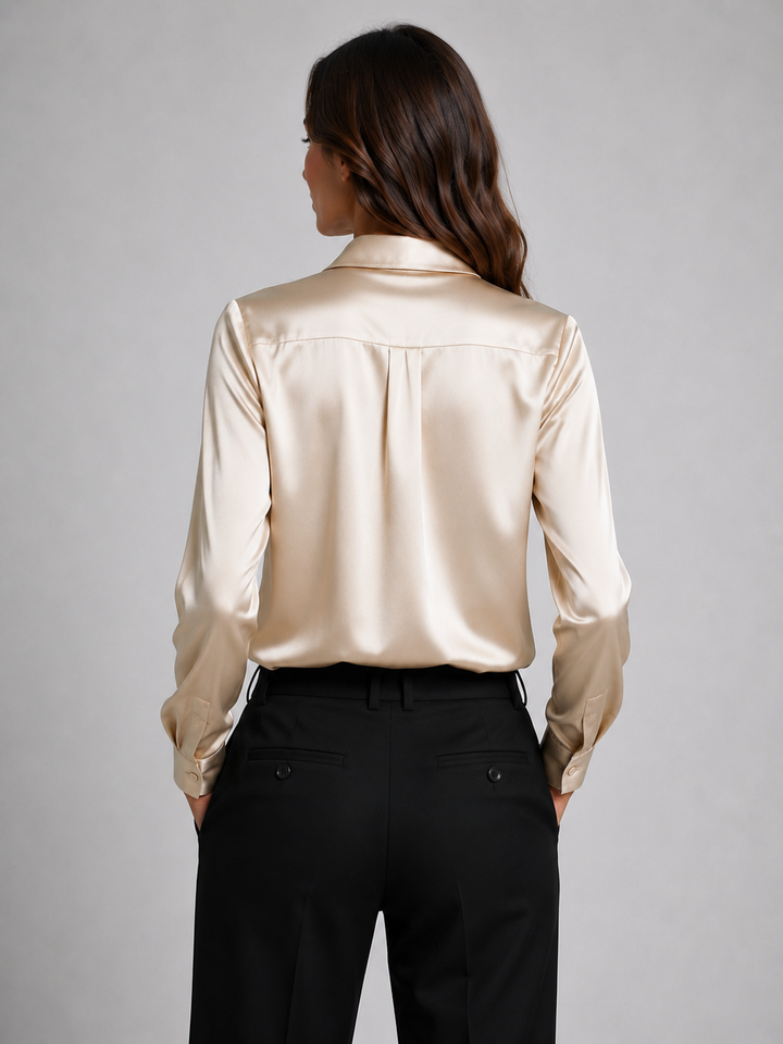 Isabella | Chic Cowl Neck Long Sleeve Satin Party Top