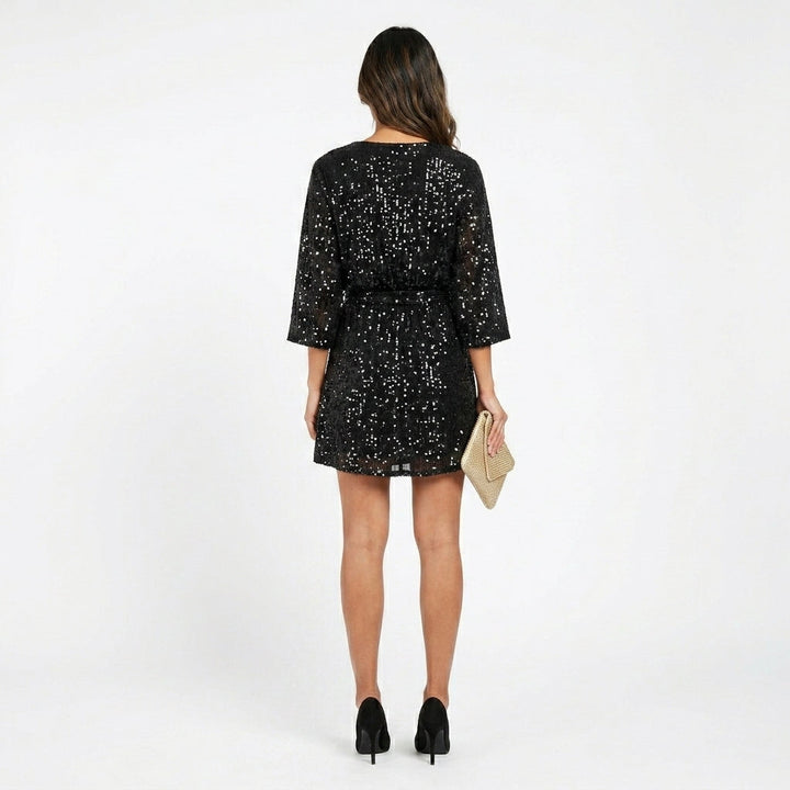 Isabella | Stylish Sequin Long Sleeve Christmas Dress