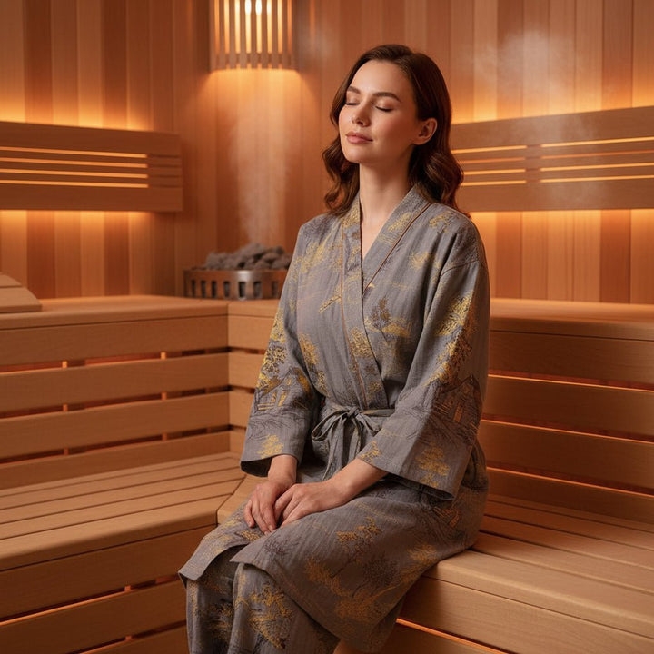 Isabelle | Effortless Printed Kimono Ladies Dressing Gowns