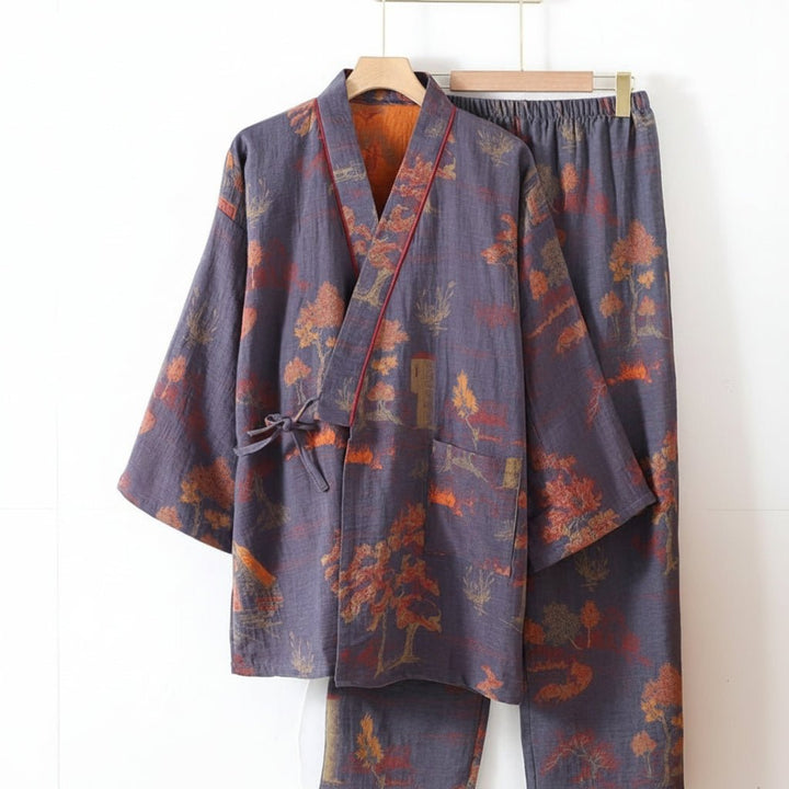 Isabelle | Effortless Printed Kimono Ladies Dressing Gowns