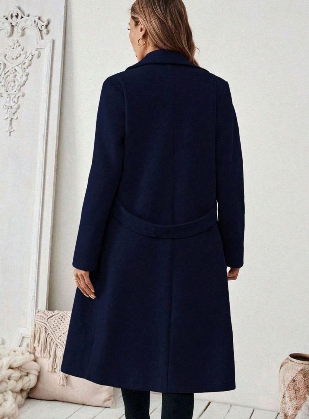 Isabelle | Elegant Belted Long Coat with Wide Collar