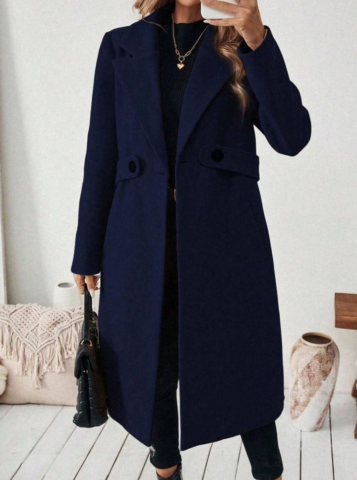 Isabelle | Elegant Belted Long Coat with Wide Collar