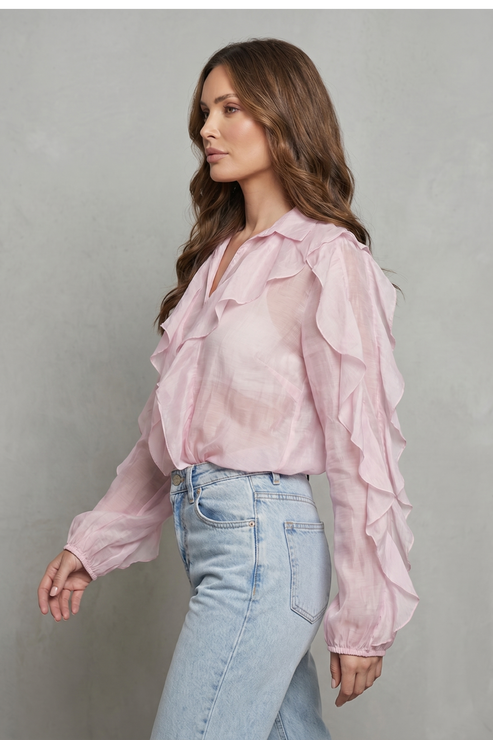 Isabelle | Refined Ruffle Sleeve Party Top Blouse