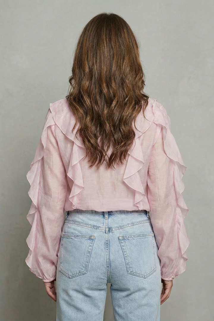 Isabelle | Refined Ruffle Sleeve Party Top Blouse