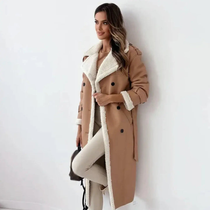 Isabelle | Sophisticated Long Faux Fur Coat with Teddy Collar