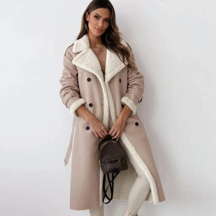 Isabelle | Sophisticated Long Faux Fur Coat with Teddy Collar