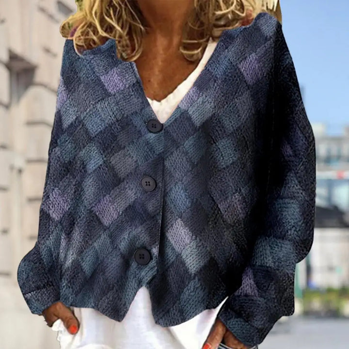 Isabelle | Stylish Chevron Button-Front Womens Jumpers Cardigan