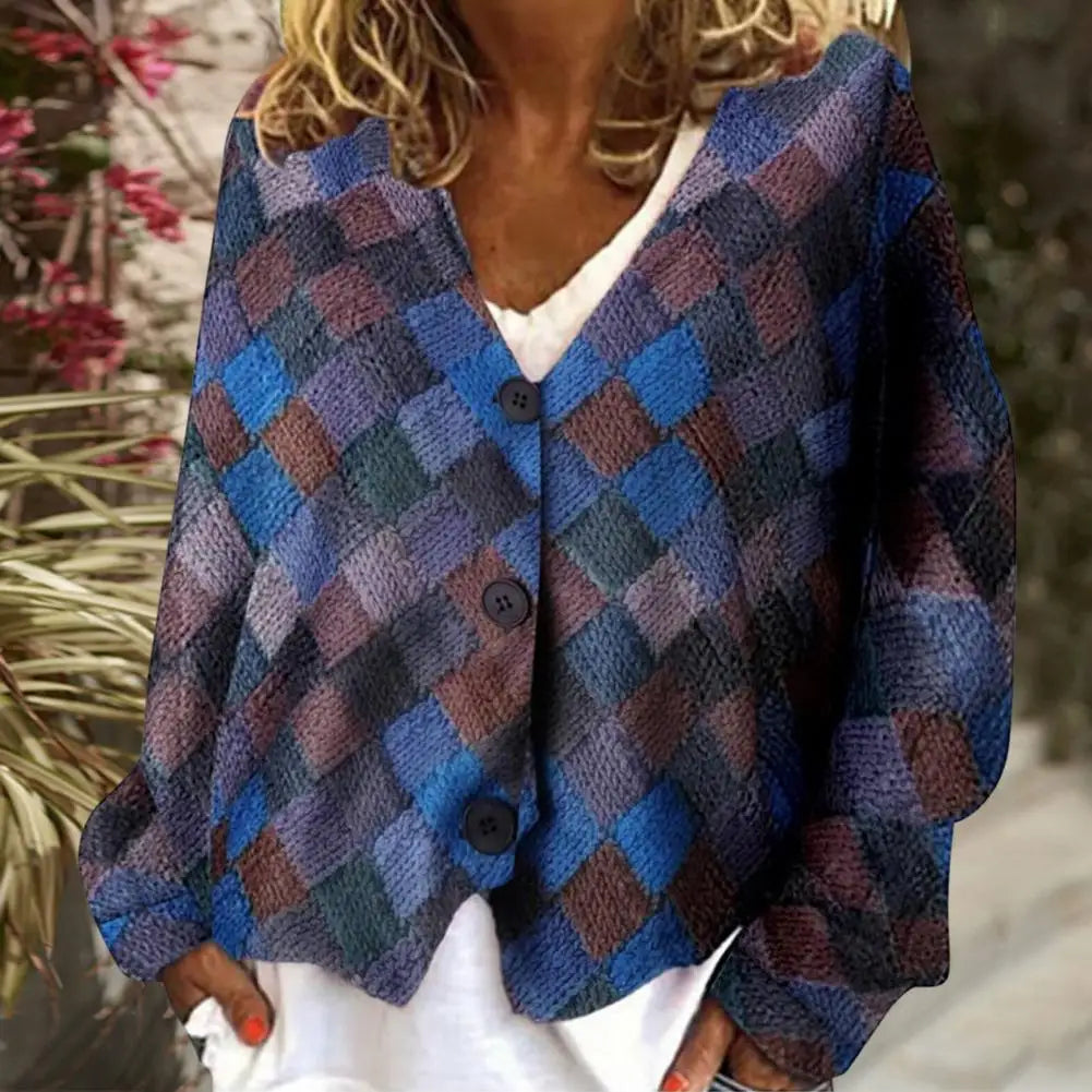 Isabelle | Stylish Chevron Button-Front Womens Jumpers Cardigan