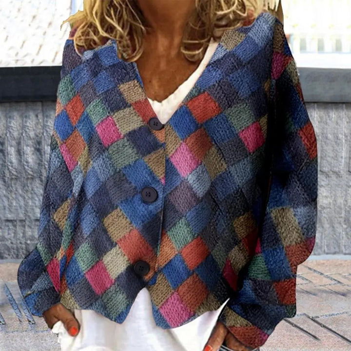 Isabelle | Stylish Chevron Button-Front Womens Jumpers Cardigan