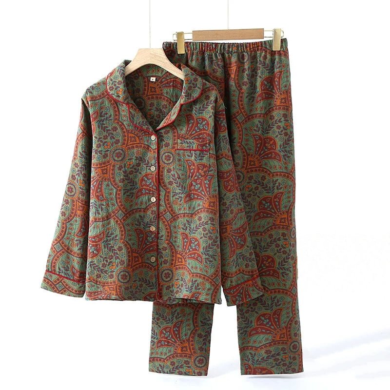 Isla | Sophisticated Paisley Long Sleeve Ladies Pyjamas