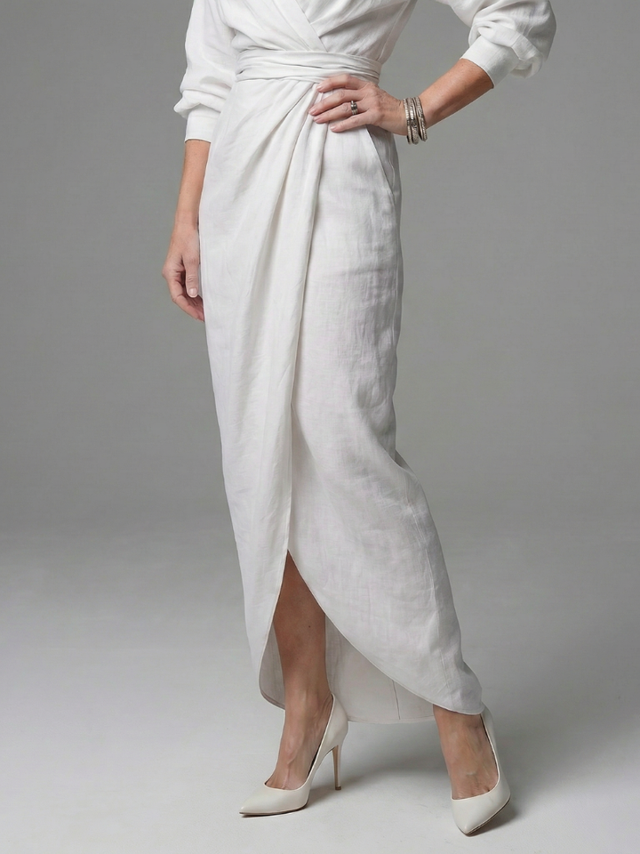 Isla | Sophisticated Wrap Front Christmas Party Maxi Dress