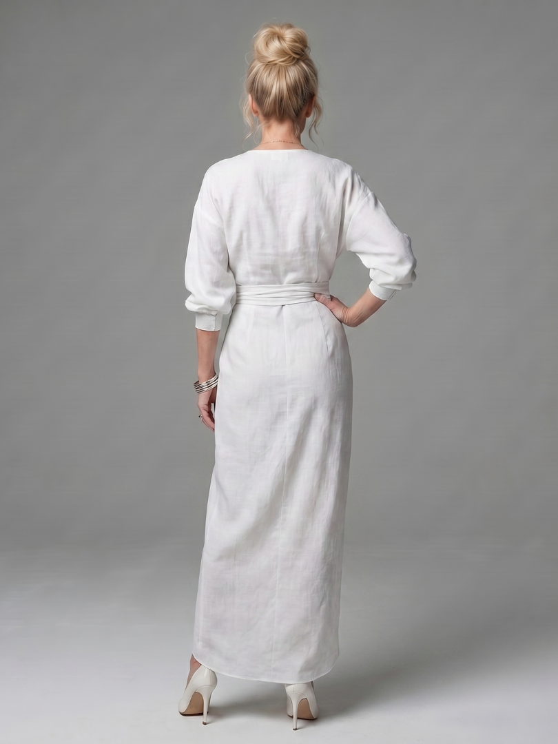 Isla | Sophisticated Wrap Front Christmas Party Maxi Dress