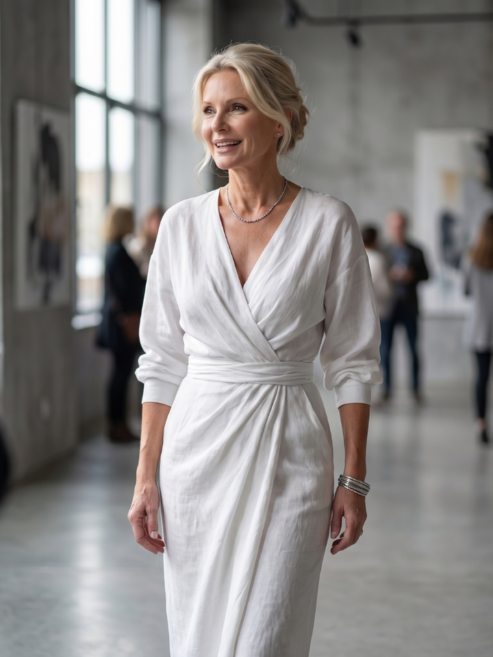 Isla | Sophisticated Wrap Front Christmas Party Maxi Dress