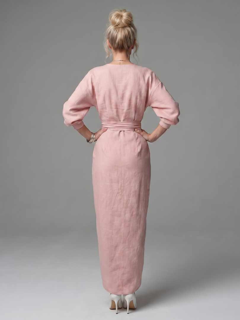 Isla | Sophisticated Wrap Front Christmas Party Maxi Dress
