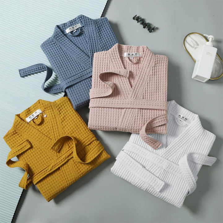 Isla | Stylish Waffle Knit V-Neck Ladies Dressing Gown