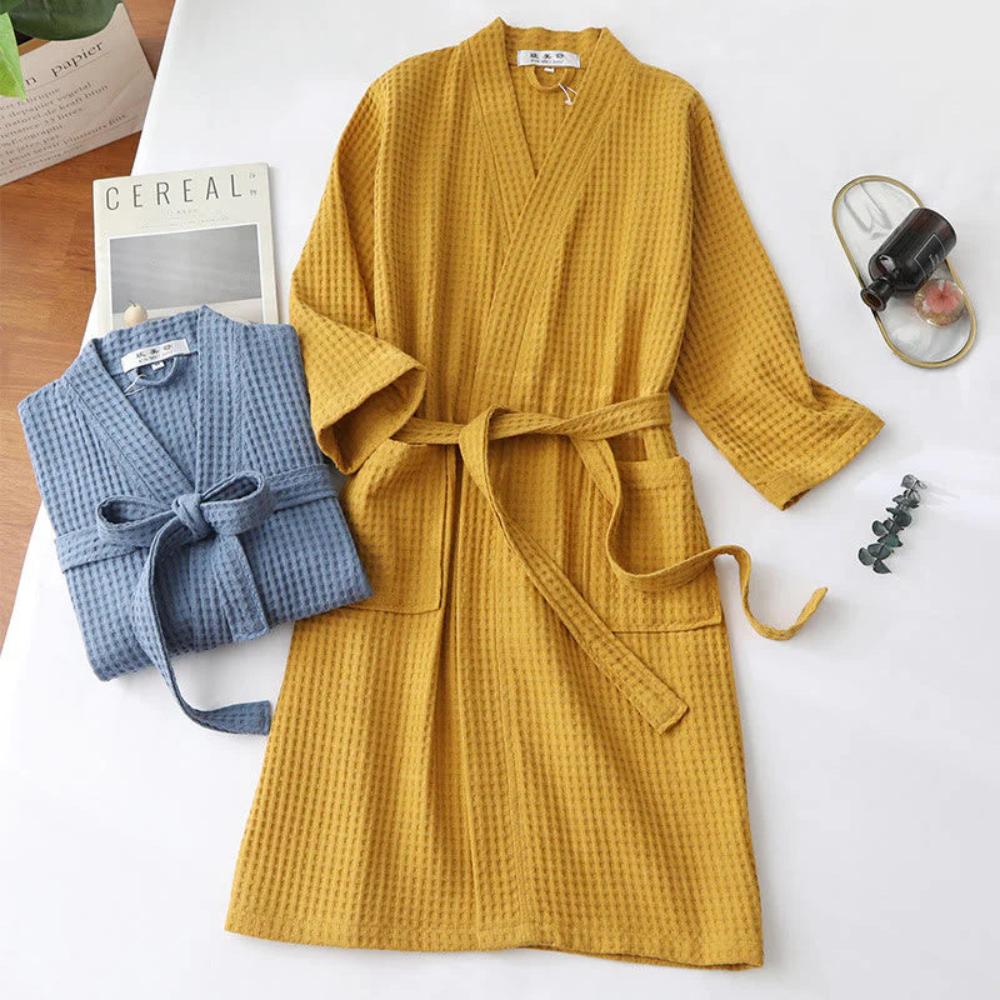 Isla | Stylish Waffle Knit V-Neck Ladies Dressing Gown