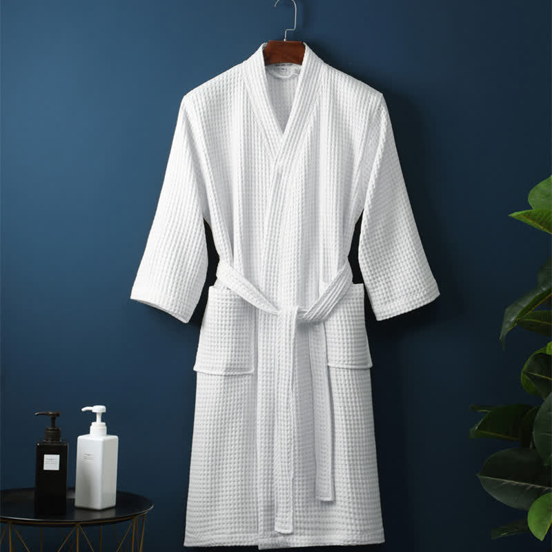Isla | Stylish Waffle Knit V-Neck Ladies Dressing Gown
