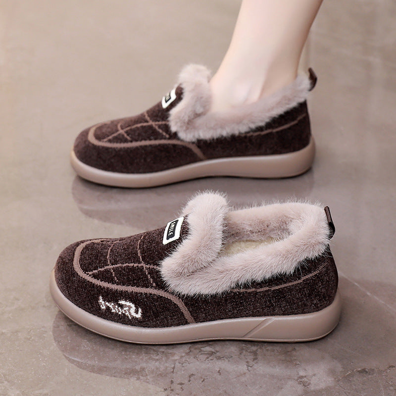Ivy | Timeless Fleece Lined Fur Trim Slippers